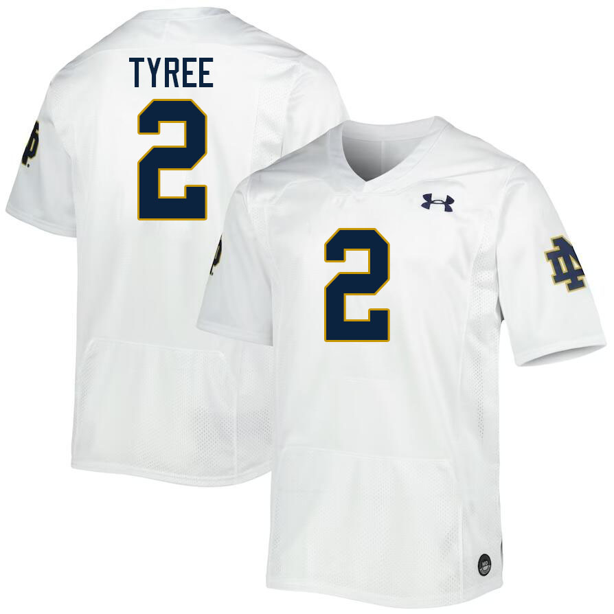 Men #2 Chris Tyree Notre Dame Fighting Irish College Football Jerseys Stitched-White